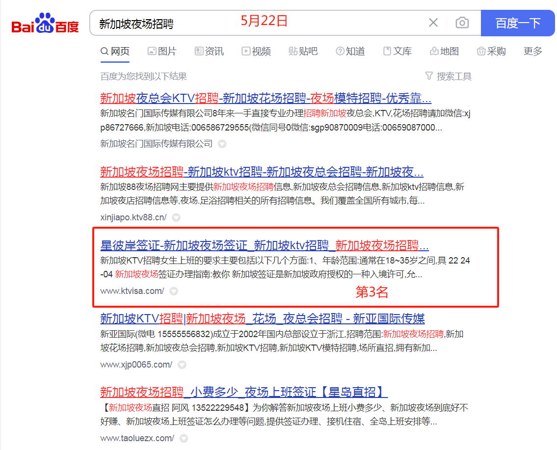 新加坡簽證指定關鍵詞優(yōu)化案例